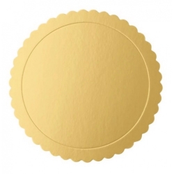 Podkład złoty pod tort ciasto okrągły fala 40 cm